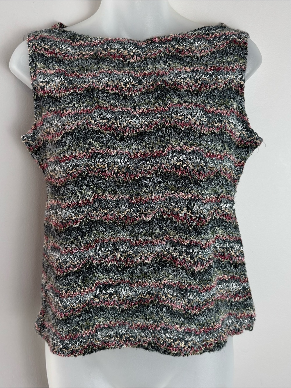90’s Y2K Jessica Max Colorful Knit Woven Tank Top Size Medium